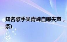 知名歌手吴青峰自曝失声，“喉咙状态听天由命”(今日/头条)