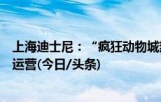 上海迪士尼：“疯狂动物城热力追踪”项目今日上午起恢复运营(今日/头条)