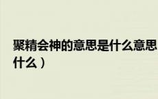 聚精会神的意思是什么意思(最佳答案)（聚精会神的意思是什么）