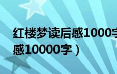 红楼梦读后感1000字左右大学（红楼梦读后感10000字）