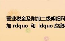 营业税金及附加二级明细科目（关于 ldquo 营业税金及附加 rdquo 和 ldquo 应缴税费 rdquo 的 二级科目）