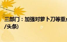 三部门：加强对萝卜刀等重点儿童和学生用品安全管理(今日/头条)