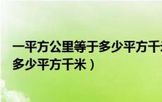 一平方公里等于多少平方千米一平方千米（一平方公里等于多少平方千米）