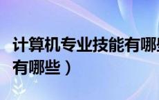 计算机专业技能有哪些方面（计算机专业技能有哪些）