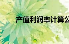 产值利润率计算公式（产值利润率）