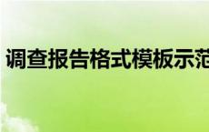 调查报告格式模板示范（调查报告格式模板）