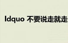 ldquo 不要说走就走 rdquo 是哪首歌歌词