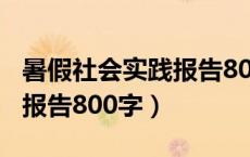 暑假社会实践报告800字论文（暑假社会实践报告800字）