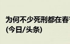 为何不少死刑都在春节前被执行？专家来释疑(今日/头条)