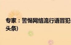 专家：警惕网络流行语冒犯化发展趋势侵害未成年人(今日/头条)