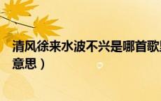 清风徐来水波不兴是哪首歌里的歌词（清风徐来水波不兴的意思）