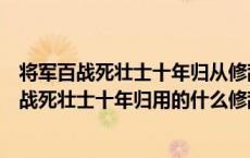 将军百战死壮士十年归从修辞的角度分析表达效果（将军百战死壮士十年归用的什么修辞手法）