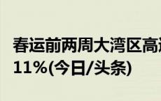 春运前两周大湾区高速公路车流总量同比增长11%(今日/头条)