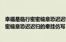 幸福是临行密密缝意恐迟迟归的牵挂仿写句（幸福是临行密密缝意恐迟迟归的牵挂仿写）