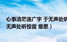 心事浩茫连广宇 于无声处听惊雷全诗（心事浩茫连广宇 于无声处听惊雷 意思）