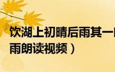 饮湖上初晴后雨其一朗读视频（饮湖上初晴后雨朗读视频）