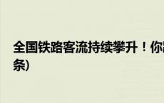 全国铁路客流持续攀升！你踏上返程的火车了吗？(今日/头条)