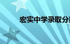 宏实中学录取分数线（宏实中学）