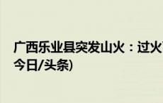 广西乐业县突发山火：过火面积超2000亩，武警赶赴救援(今日/头条)