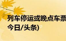 列车停运或晚点车票如何退改签？指南来了(今日/头条)