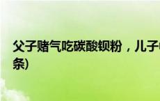 父子赌气吃碳酸钡粉，儿子中毒身亡，政府办回应(今日/头条)