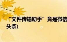 “文件传输助手”竟是微信好友假扮，还被骗了9年(今日/头条)