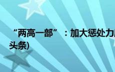 “两高一部”：加大惩处力度，重点打击职业骗保人(今日/头条)