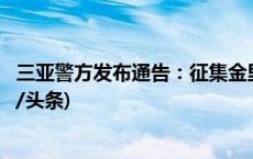 三亚警方发布通告：征集金里红犯罪团伙违法犯罪线索(今日/头条)