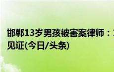 邯郸13岁男孩被害案律师：18日凌晨已尸检，孩子父亲全程见证(今日/头条)