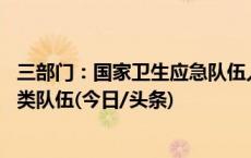 三部门：国家卫生应急队伍人数最低要求升至60人，新增两类队伍(今日/头条)