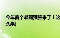 今年首个暴雨预警来了！这6省部分地区有大到暴雨(今日/头条)