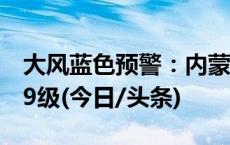 大风蓝色预警：内蒙古河北吉林甘肃阵风7至9级(今日/头条)