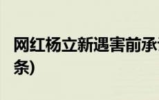 网红杨立新遇害前承认婚内出轨怀孕(今日/头条)