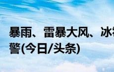 暴雨、雷暴大风、冰雹！中央气象台发布双预警(今日/头条)