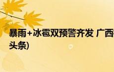 暴雨+冰雹双预警齐发 广西梧州这些地方请注意防范(今日/头条)