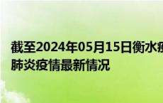 截至2024年05月15日衡水疫情最新消息-衡水新型冠状病毒肺炎疫情最新情况