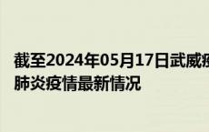 截至2024年05月17日武威疫情最新消息-武威新型冠状病毒肺炎疫情最新情况