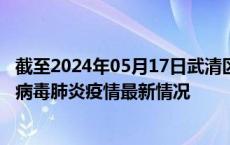 截至2024年05月17日武清区疫情最新消息-武清区新型冠状病毒肺炎疫情最新情况