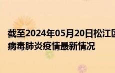 截至2024年05月20日松江区疫情最新消息-松江区新型冠状病毒肺炎疫情最新情况