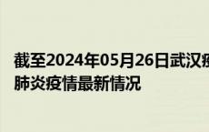 截至2024年05月26日武汉疫情最新消息-武汉新型冠状病毒肺炎疫情最新情况