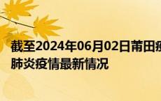 截至2024年06月02日莆田疫情最新消息-莆田新型冠状病毒肺炎疫情最新情况