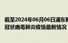 截至2024年06月06日浦东新区疫情最新消息-浦东新区新型冠状病毒肺炎疫情最新情况