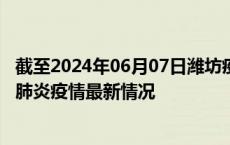 截至2024年06月07日潍坊疫情最新消息-潍坊新型冠状病毒肺炎疫情最新情况