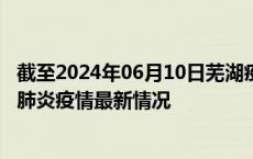 截至2024年06月10日芜湖疫情最新消息-芜湖新型冠状病毒肺炎疫情最新情况