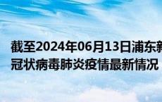 截至2024年06月13日浦东新区疫情最新消息-浦东新区新型冠状病毒肺炎疫情最新情况