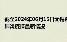 截至2024年06月15日无锡疫情最新消息-无锡新型冠状病毒肺炎疫情最新情况