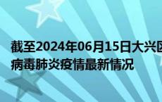 截至2024年06月15日大兴区疫情最新消息-大兴区新型冠状病毒肺炎疫情最新情况